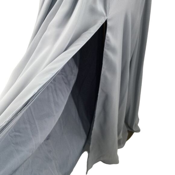 FORMAL SZ 16 1x plus blue assymetrical one shoulder bridesmaid maxi dress B78 - Picture 2 of 9